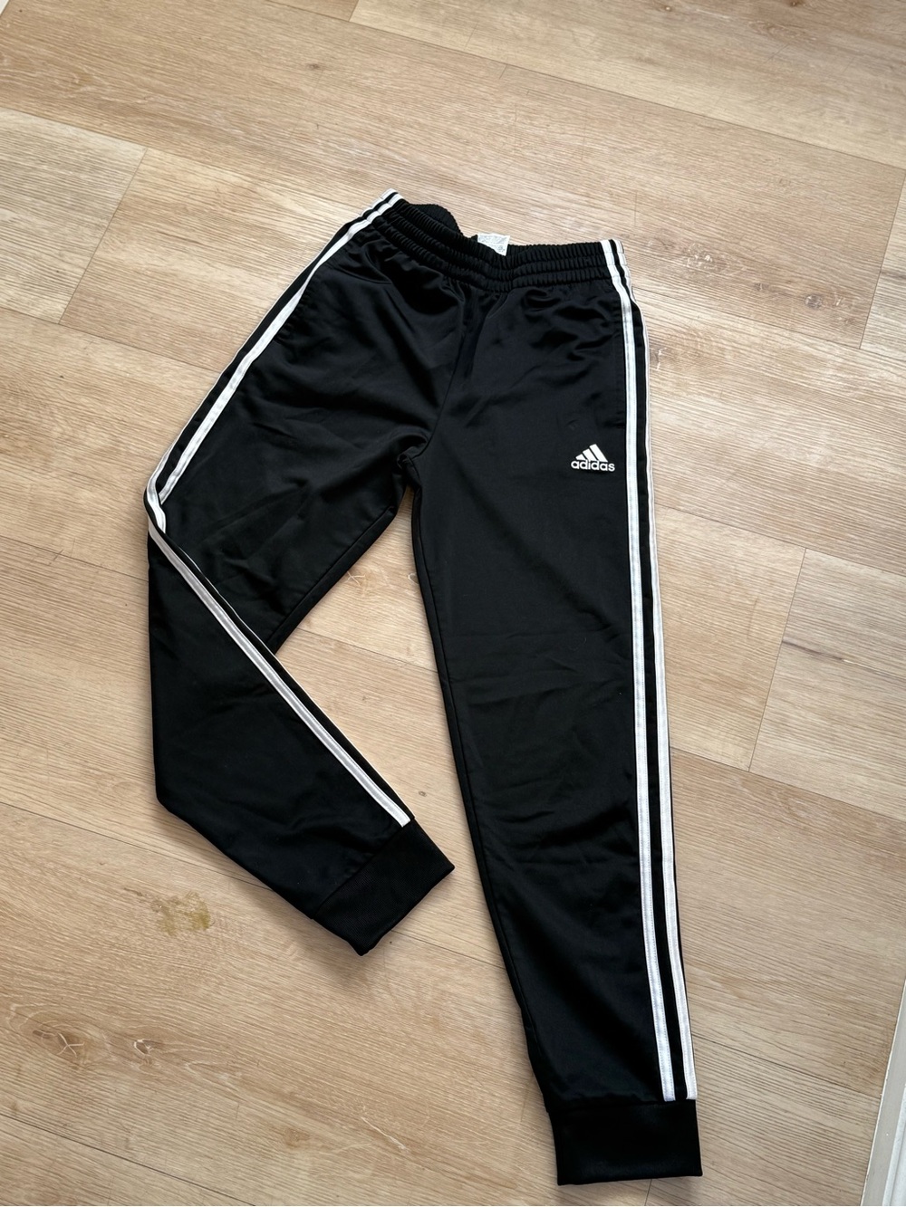 New without tags Adidas Kids Black Track Pants with White Stripes